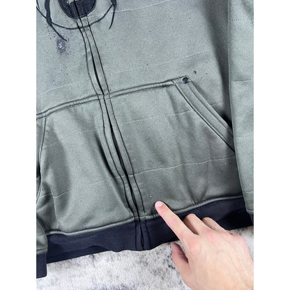 Y2k Spider Full Zip Grey Hoodie - L