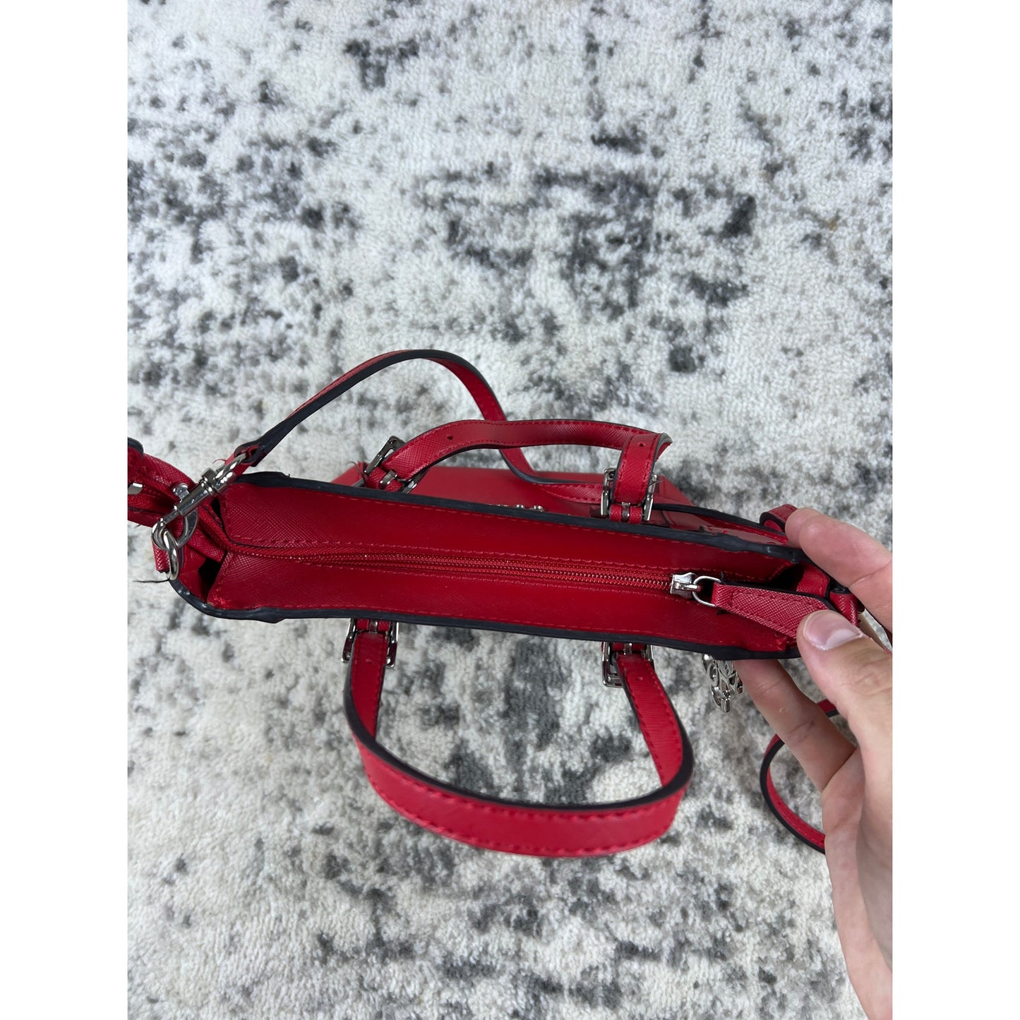 Vintage Red GUESS Tote Bag With Sliver Charms