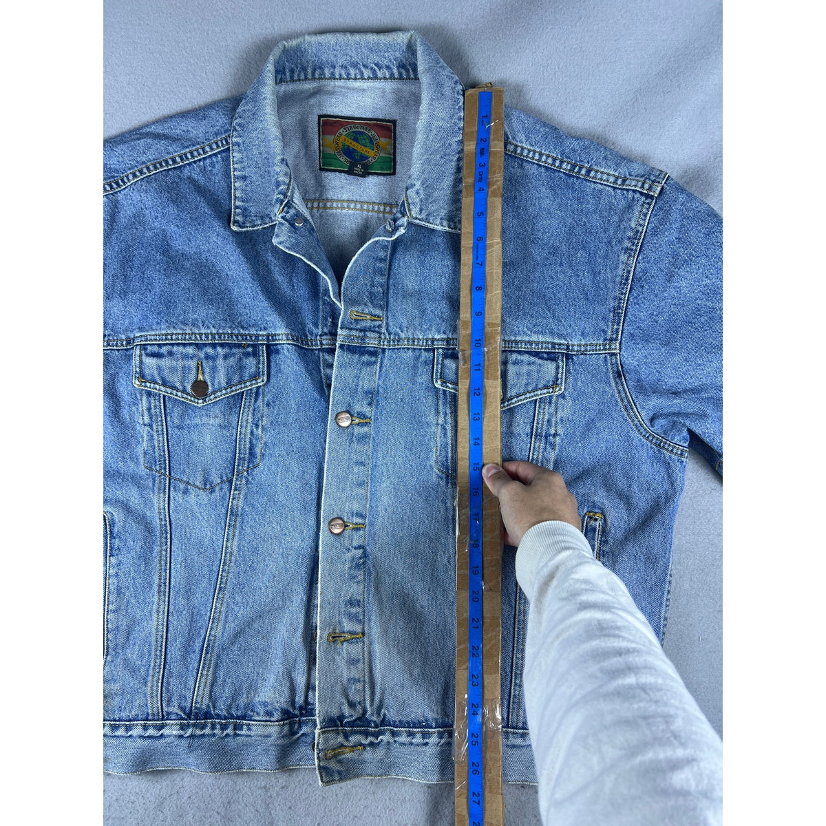 Vintage 90s Structure Denim Trucker Jacket - XL