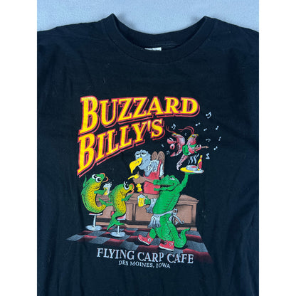 Vintage Buzzard Billys Flying Carp Cafe T-Shirt - L
