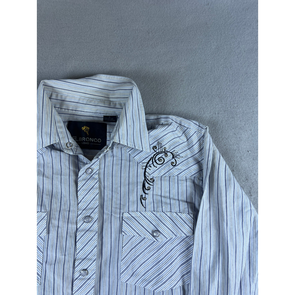 El Bronco Uomo Pearl Snap Western Shirt - S