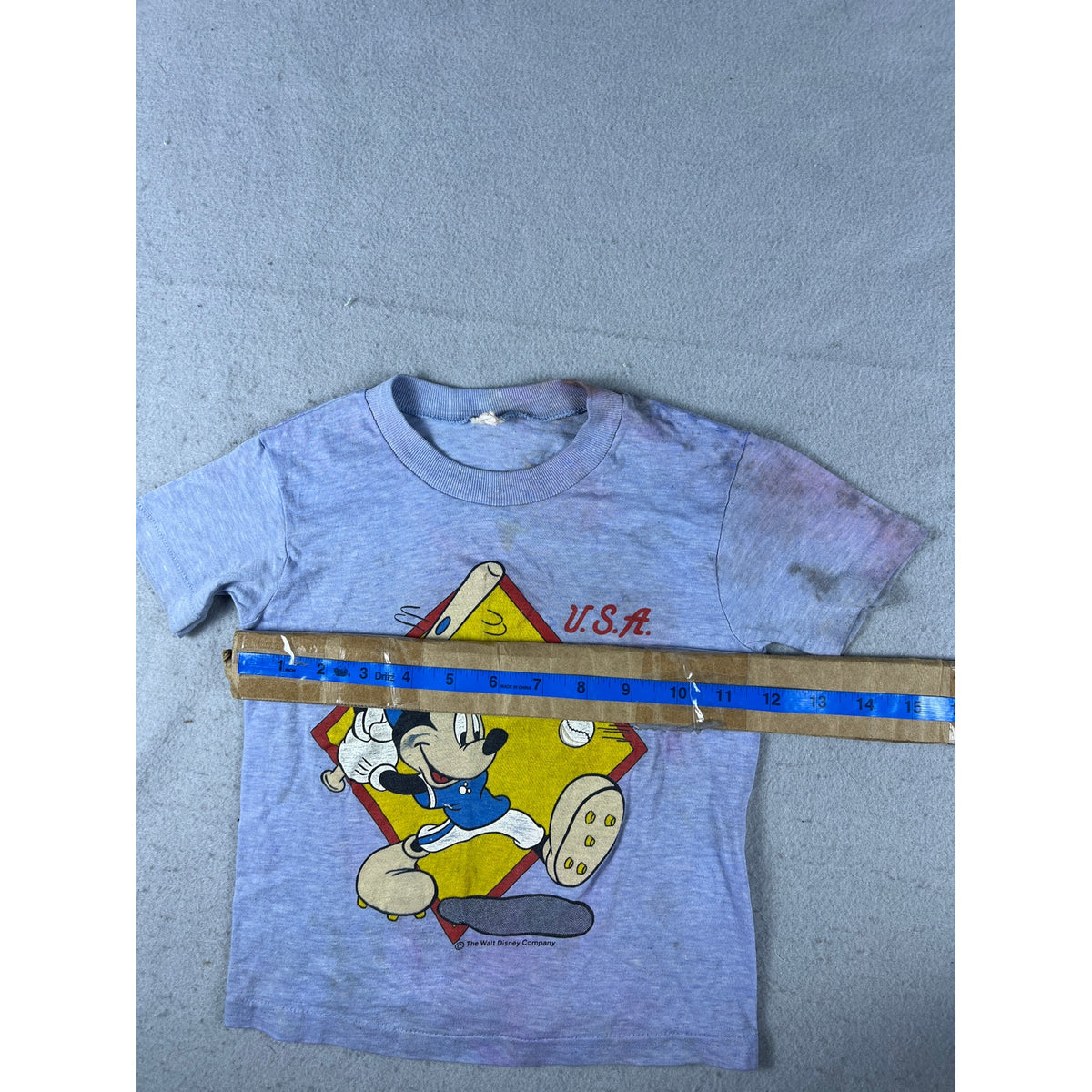 Vintage Disney Mickey Mouse USA Baseball T-Shirt Youth - 7