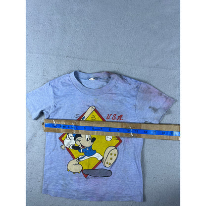 Vintage Disney Mickey Mouse USA Baseball T-Shirt Youth - 7