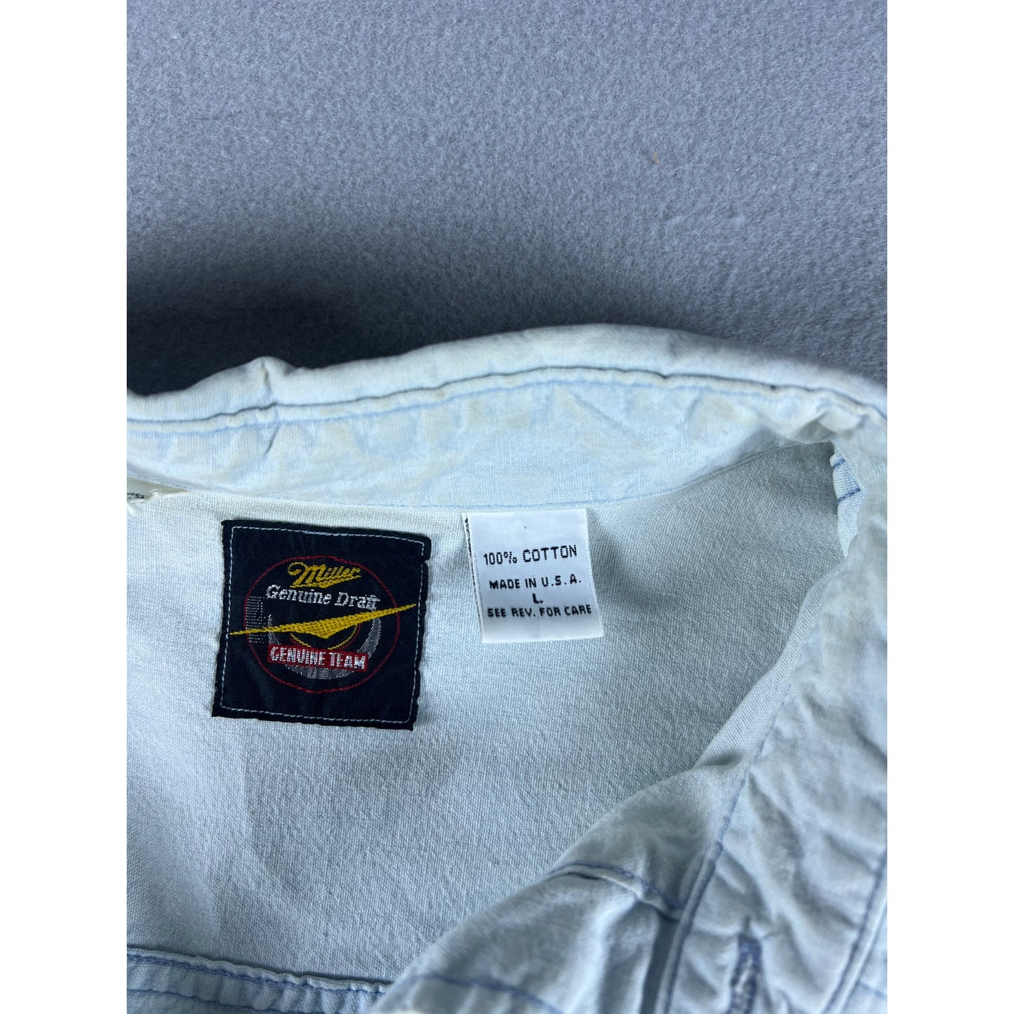 Vintage Miller Genuine Draft Denim Shirt - L