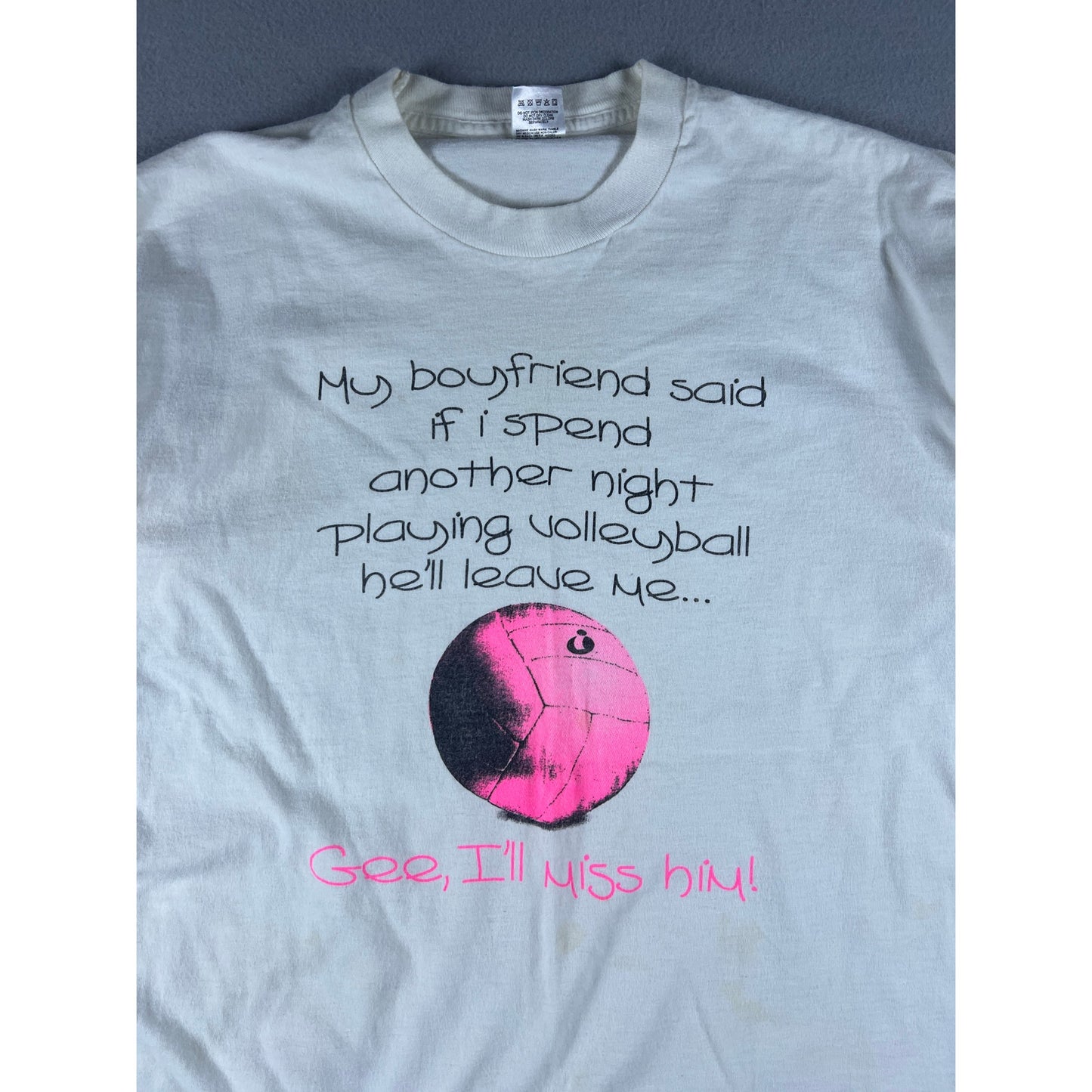 Vintage Volleyball Funny Graphic T-Shirt - XL