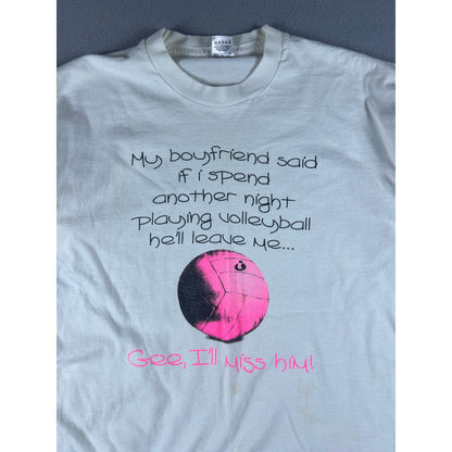 Vintage Volleyball Funny Graphic T-Shirt - XL
