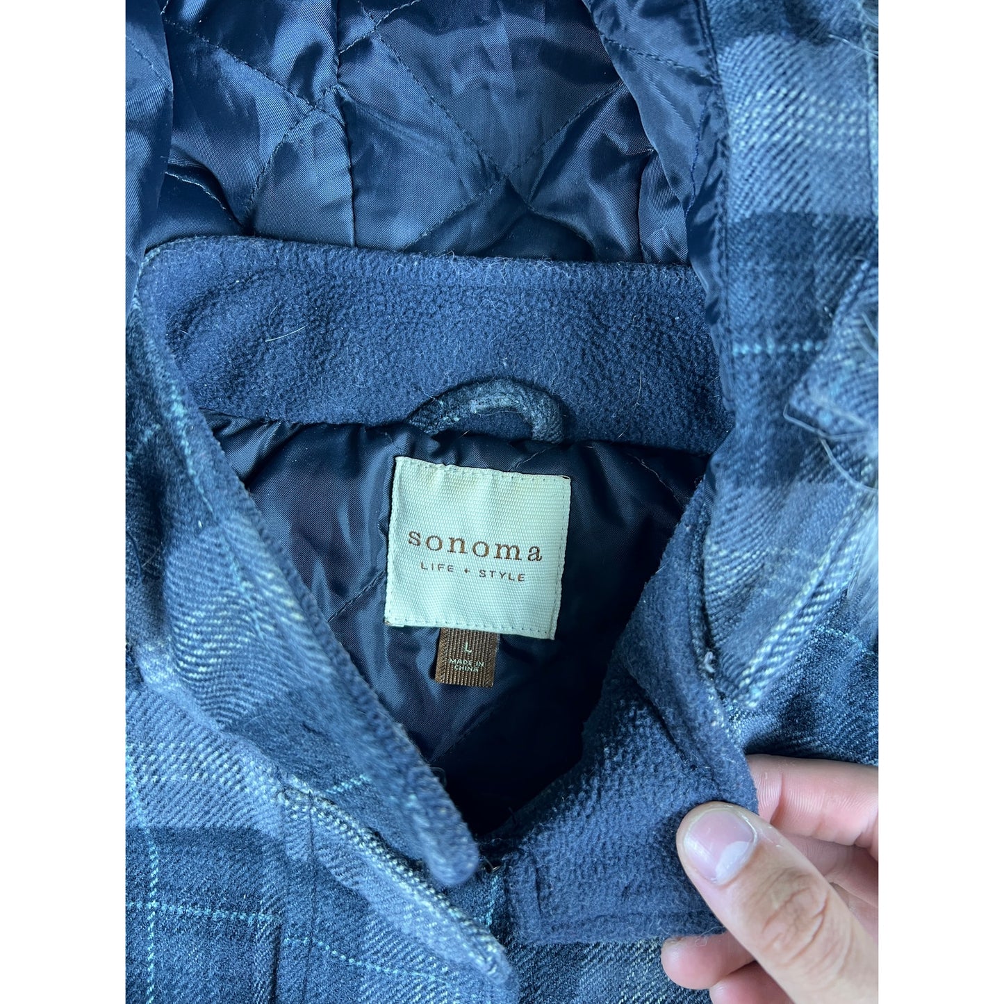 Sonoma Y2k Fur Hooded Stripped Vest - L