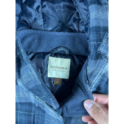 Sonoma Y2k Fur Hooded Stripped Vest - L