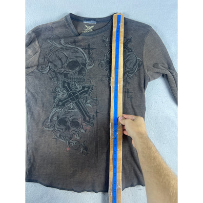 Faded Glory Skulls Cross Thermal Shirt - M