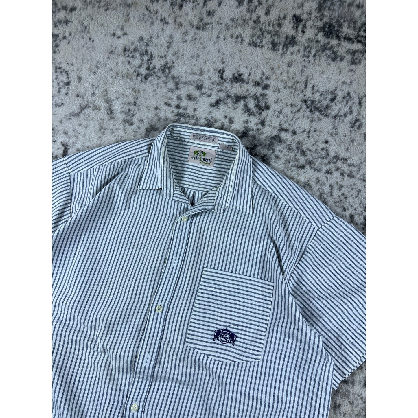 Vintage 90s Pinstripe Button Up Shirt - L