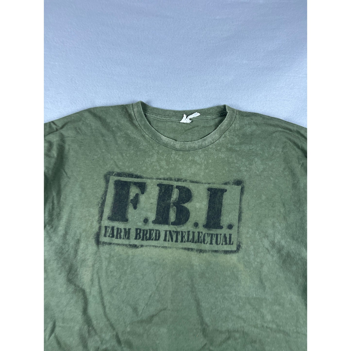 Vintage Farm Bred Intilectual FBI Spellout Shirt - 2XL