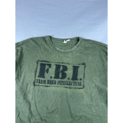 Vintage Farm Bred Intilectual FBI Spellout Shirt - 2XL