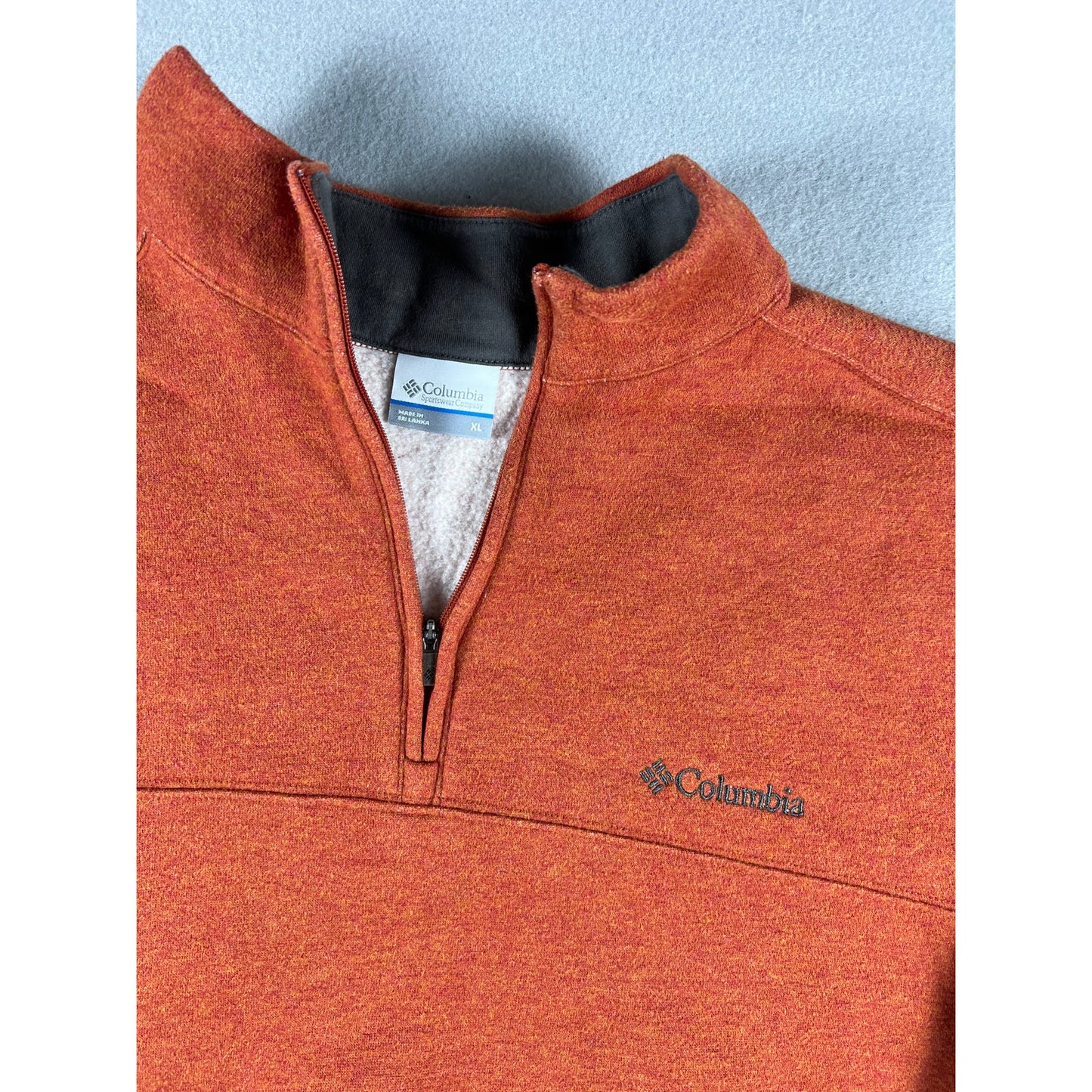 Columbia Orange Quarter Zip Sweatshirt - XL