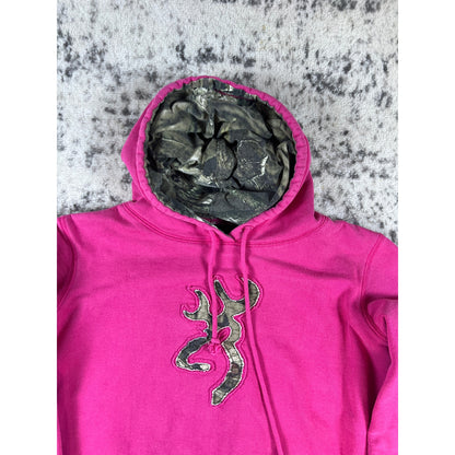 Pink Browning Camo Hoodie Womens - S