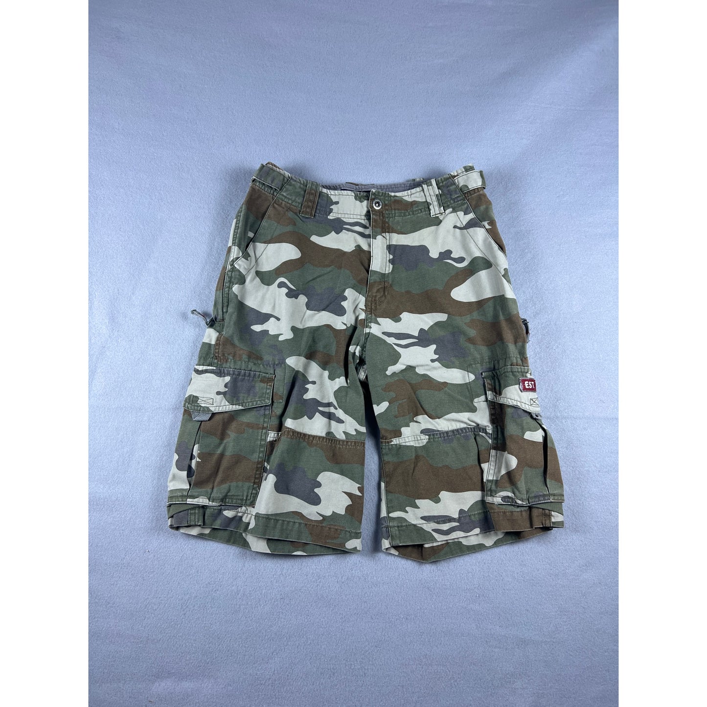 Y2k Military Camo Cargo Shorts - 12Y