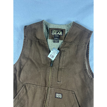 Gravel Gear Sherpa Lined Duck Canvas Workwear Vest - L