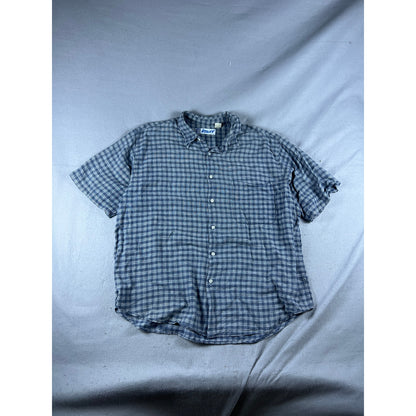 Utility Linen Blend Check Shirt - XL