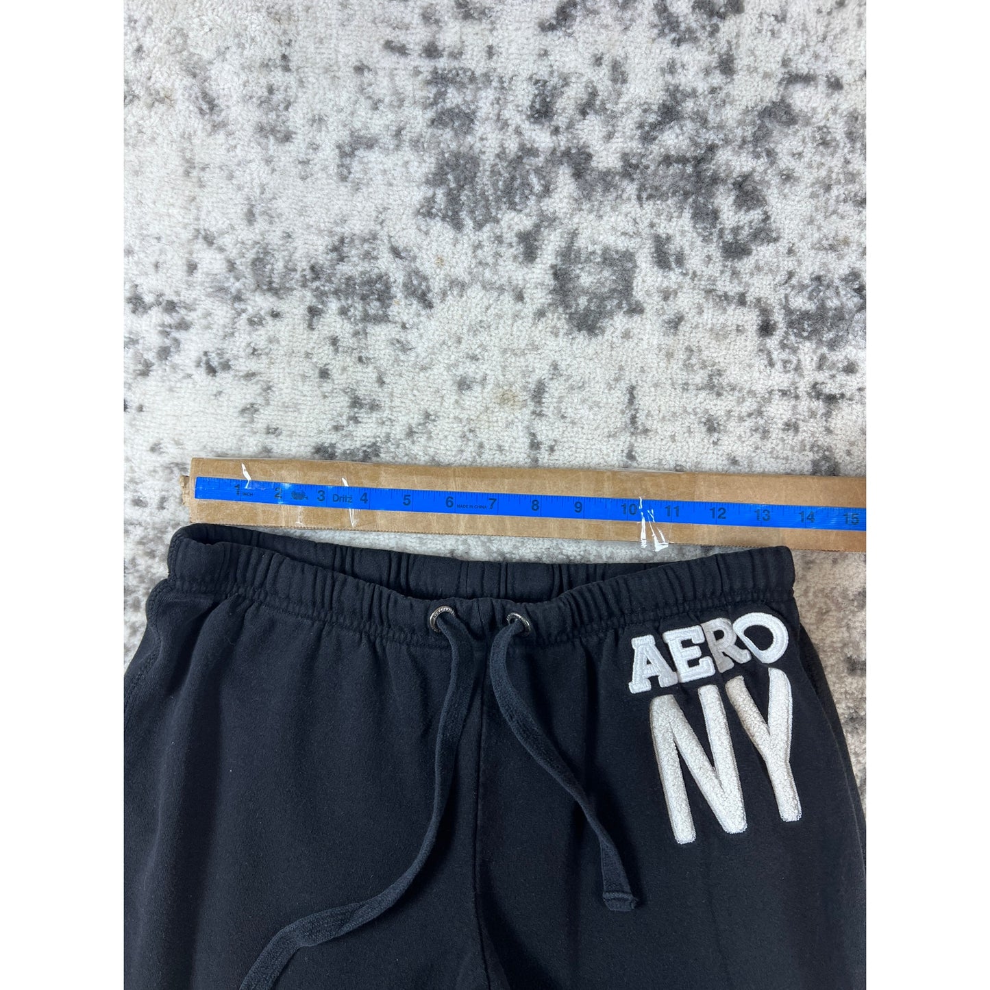 Vintage Y2K Aeropostale Jogger Women 27x24 Black Tapered Aero NY Spellout Lounge