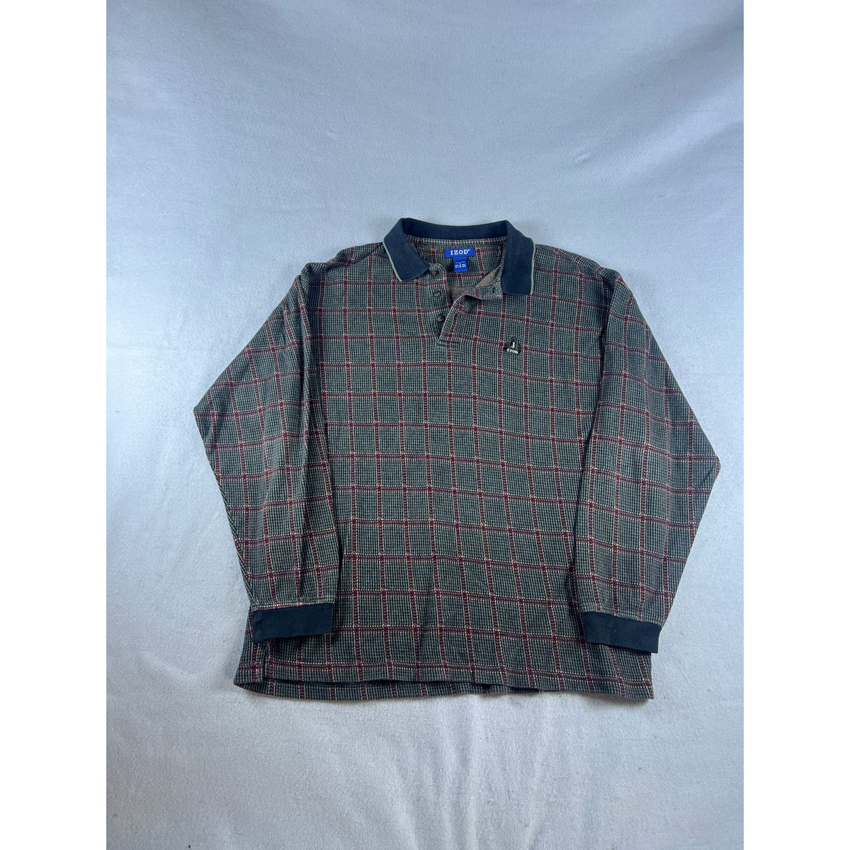 IZOD Windowpane Polo Shirt - L