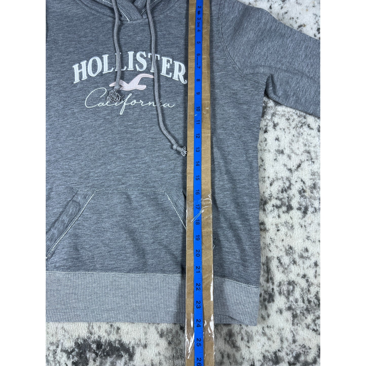 Y2K Hollister Gray Spellout Hoodie - S