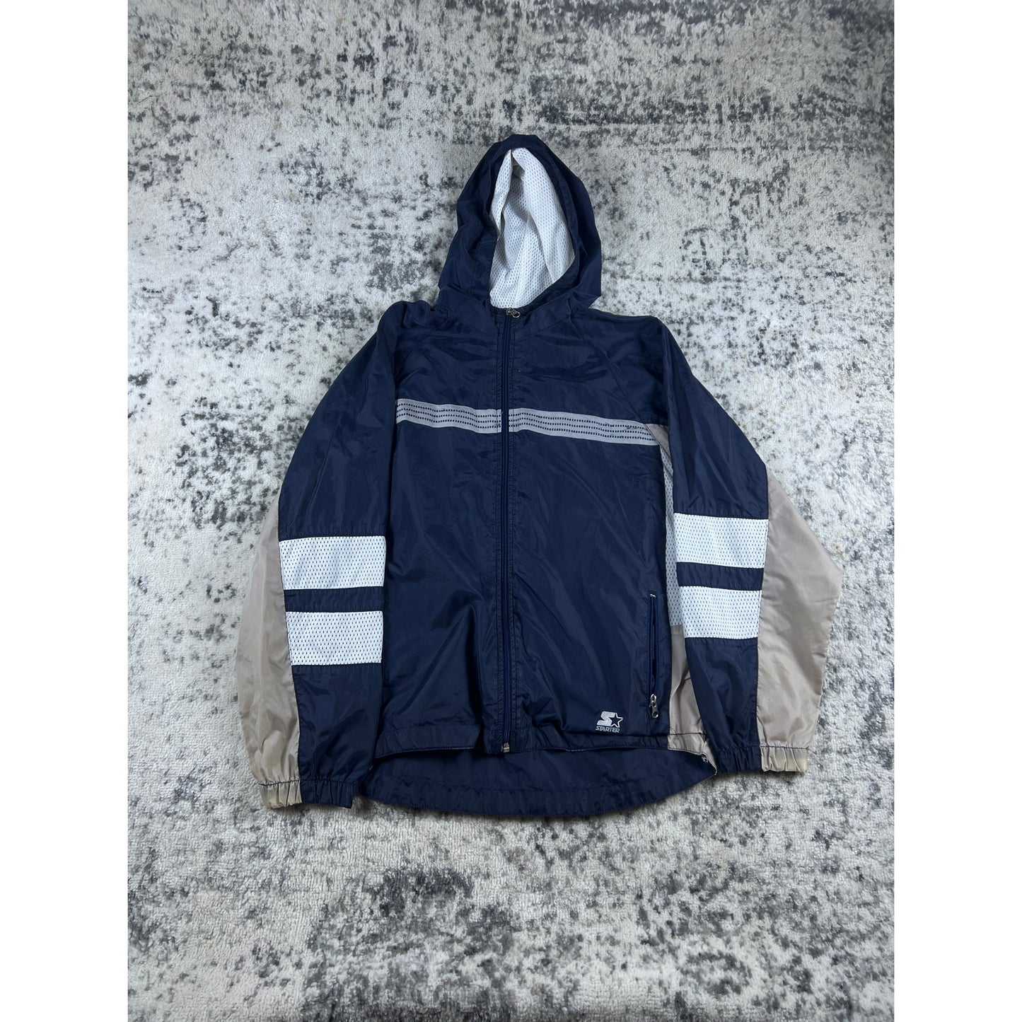 Blue Starter Full Zip Windbreaker Jacket - YL
