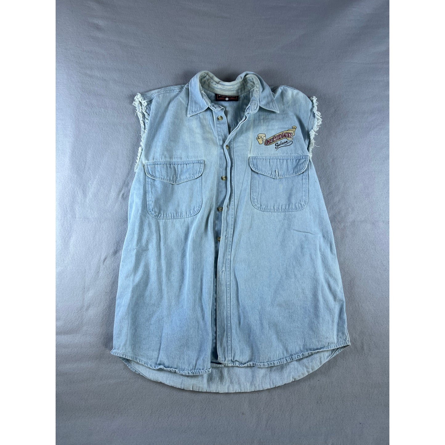 Vintage One Eyed Jacks Saloon Denim Vest - XL