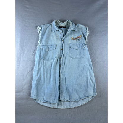 Vintage One Eyed Jacks Saloon Denim Vest - XL