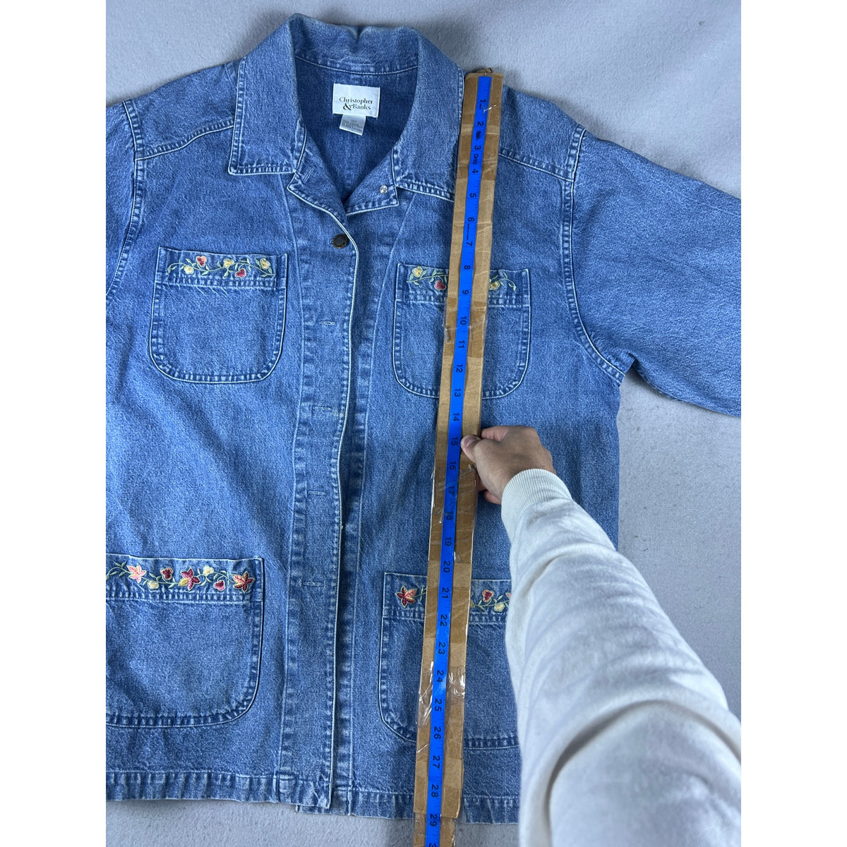 Vintage Christopher & Banks Embroidered Chore Jacket Womens - L