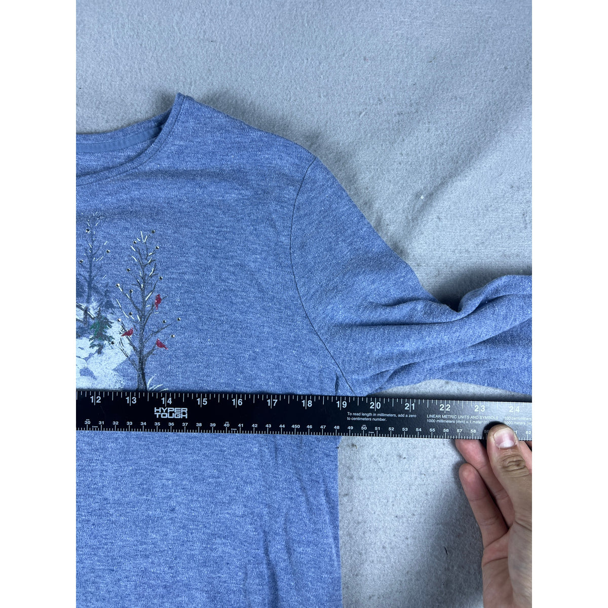 Croft & Barrow Winter Scene Rhinestone Top - M