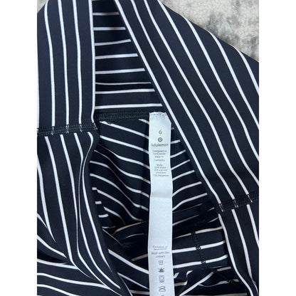 Lululemon Pants Womens Black White Striped High Rise - 6