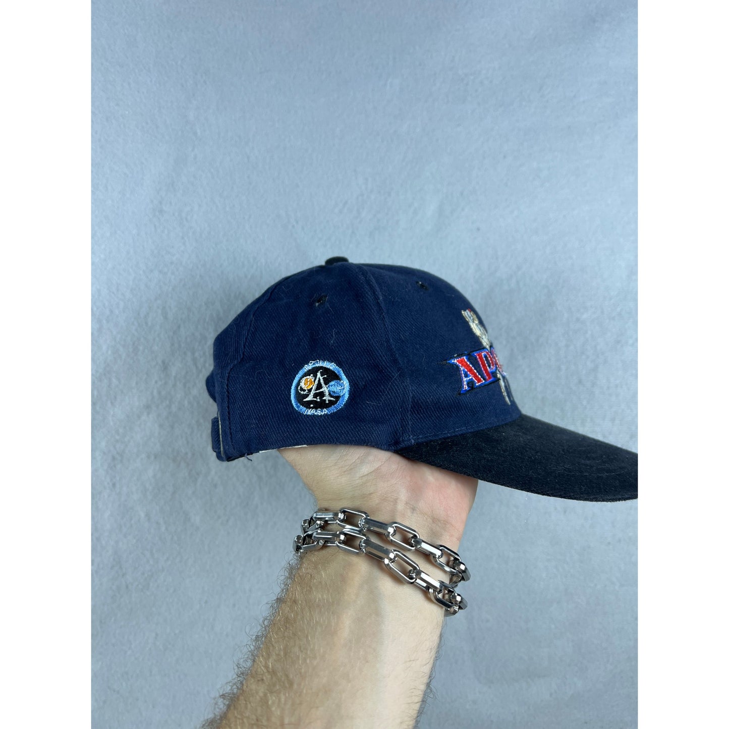 Vintage Navy Blue Distressed Apollo Nasa Hat