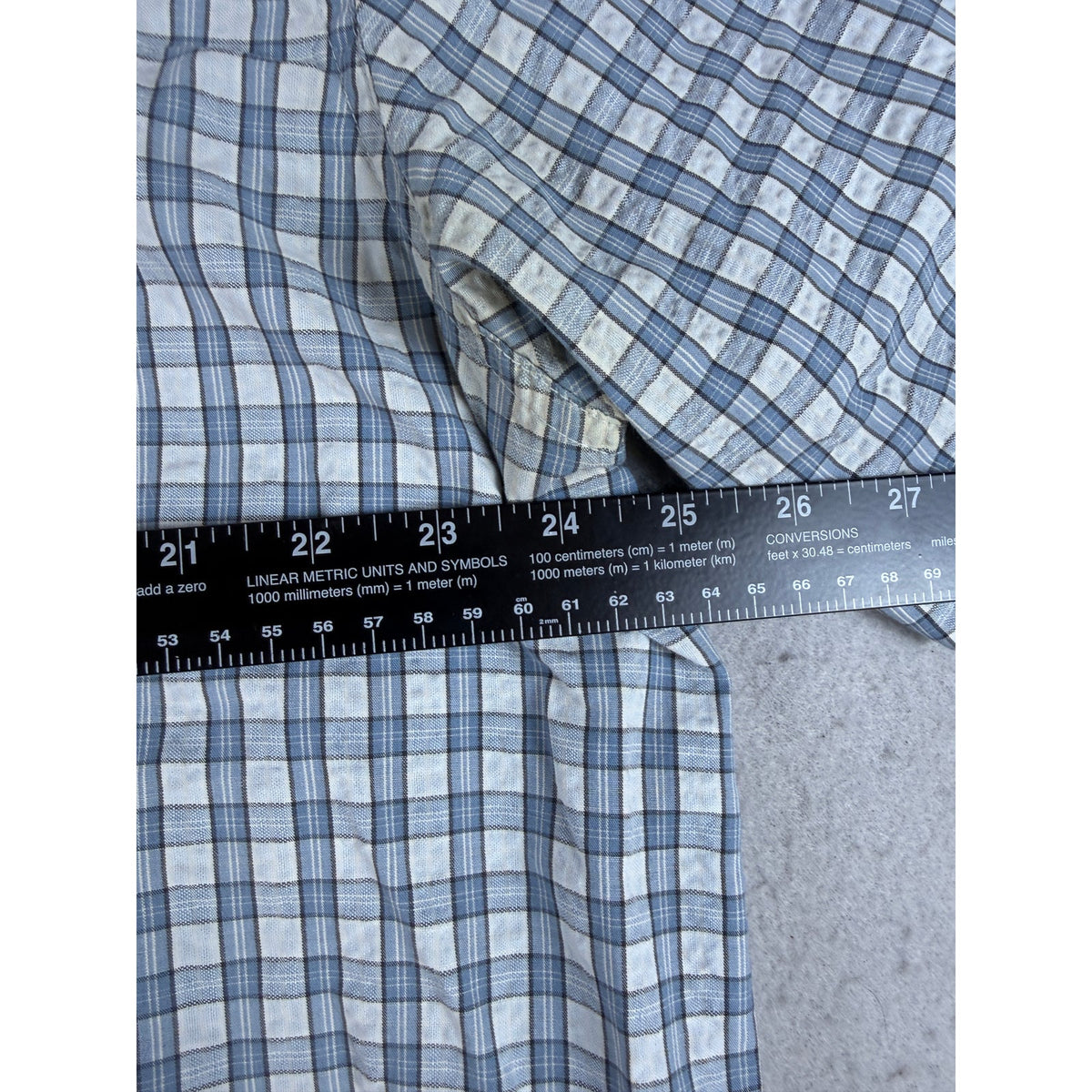 GH Bass Plaid Seersucker Shirt - XL