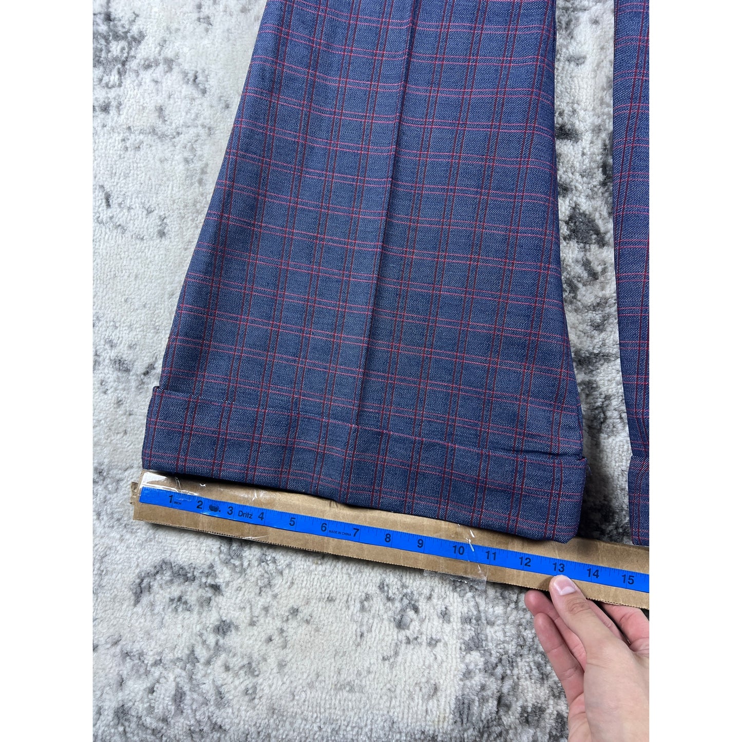 Vintage 70’s Navy Plaid Flare Pants - 22
