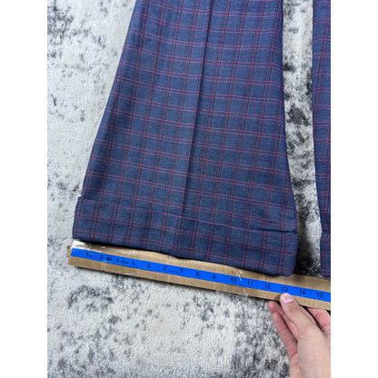 Vintage 70’s Navy Plaid Flare Pants - 22