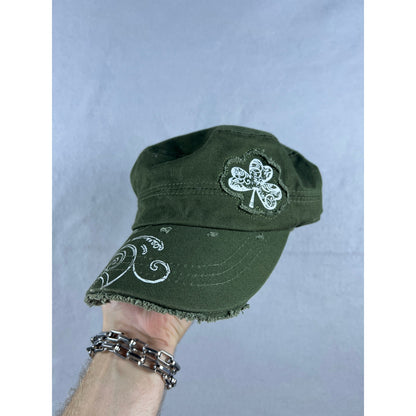 Vintage  Irish Shamrock Distressed Cadet Cap