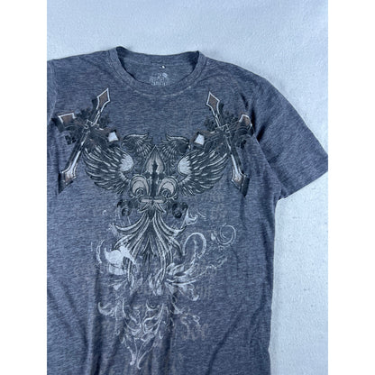 The Raw Uncut Wings Cross Fleur De Lis T-Shirt - M