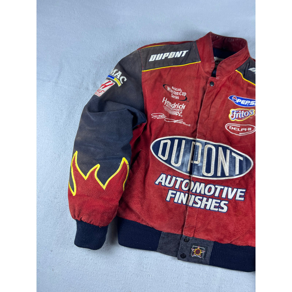 Vintage Chase Authentics NASCAR Jeff Gordon DuPont Suede Racing Jacket - S