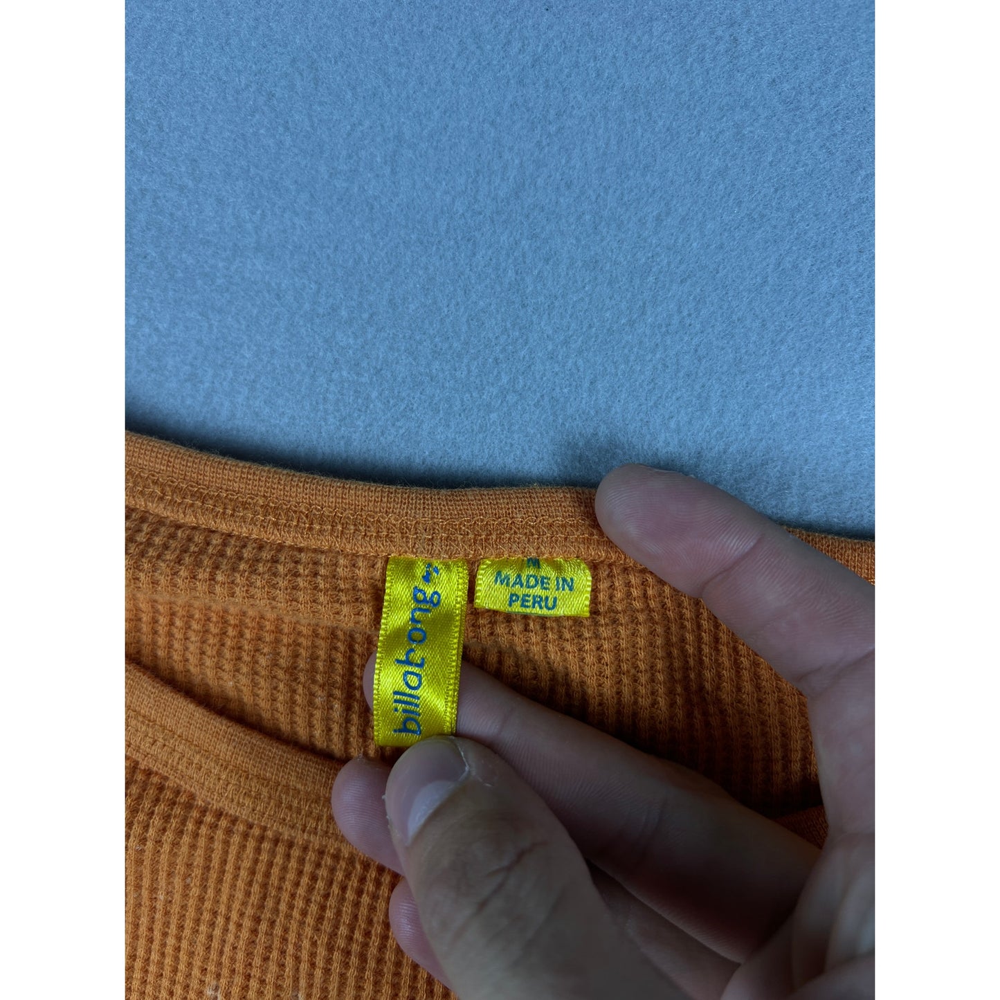 Y2k Billabong Orange Thermal Shirt - M