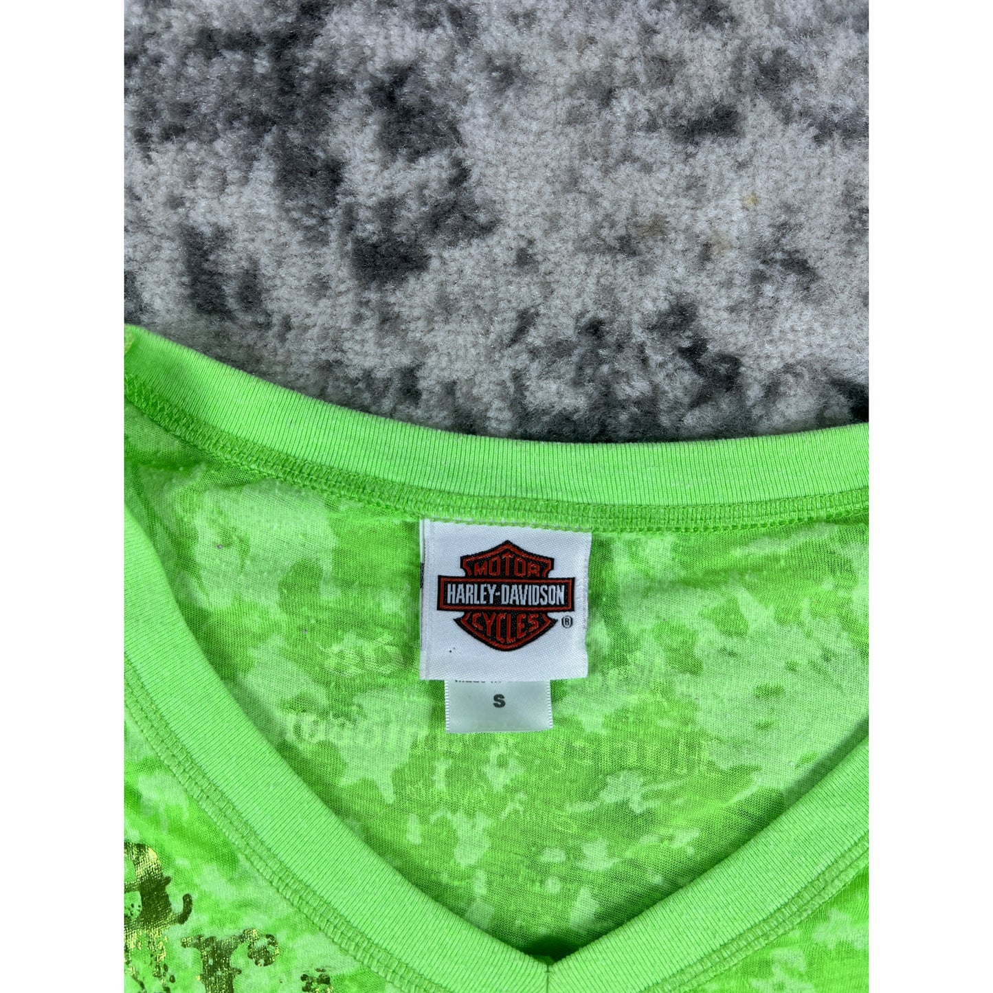 Y2k Green Harley Davidson Lace Top - S