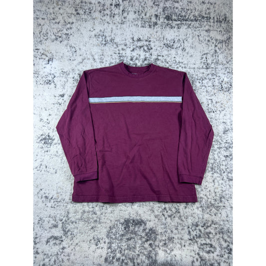 Vintage Red Stripped Longsleeve Shirt - XL