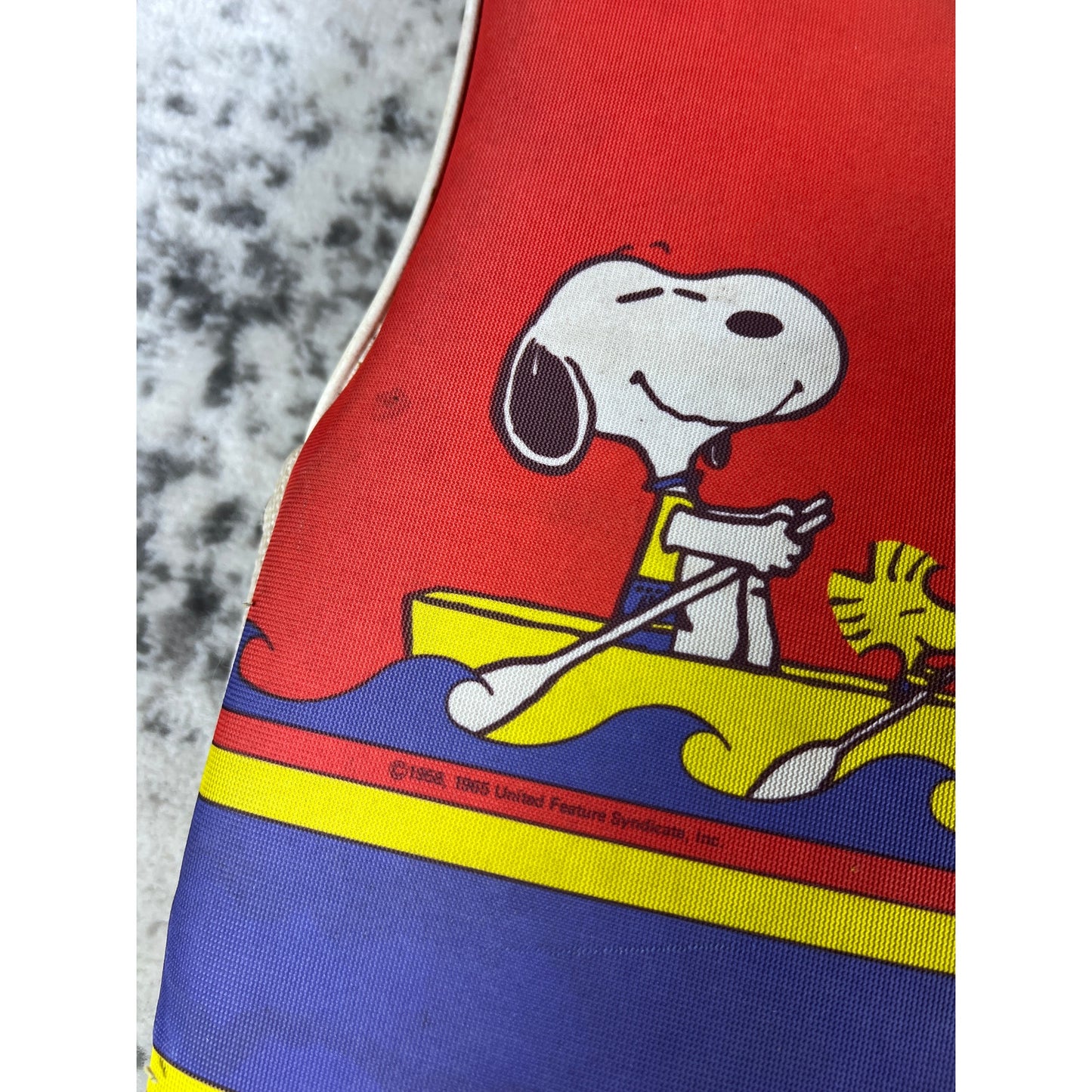 VTG Peanuts 1968 Snoopy Life Vest Jacket Children XS 13x14 Sailboat