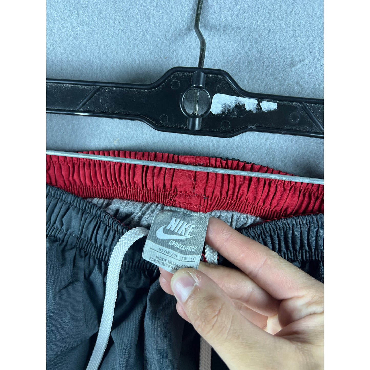 Vintage Grey Striped Nike Track Pants - S