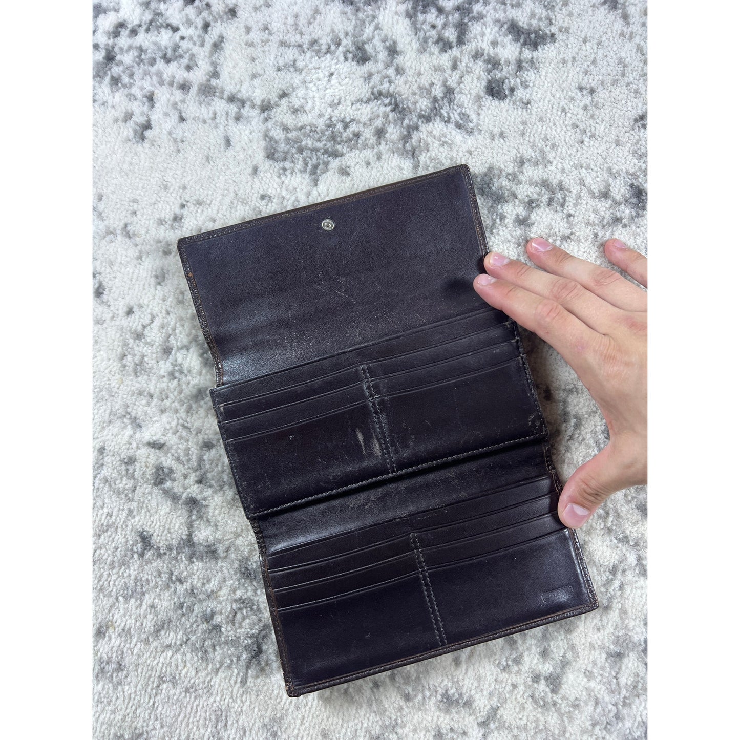 Coach Signature C Canvas Trifold Wallet