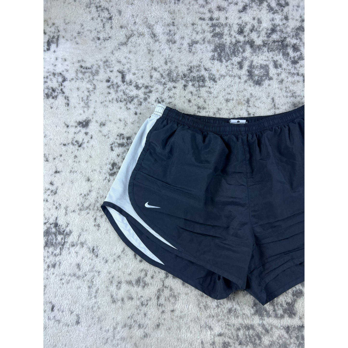 Nike Running Shorts Womens L Black White Mesh Trim Dri-Fit Athletic Performance
