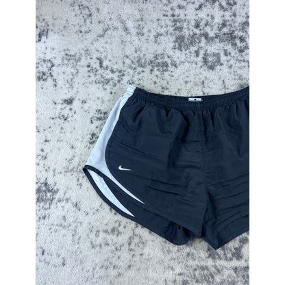 Nike Running Shorts Womens L Black White Mesh Trim Dri-Fit Athletic Performance
