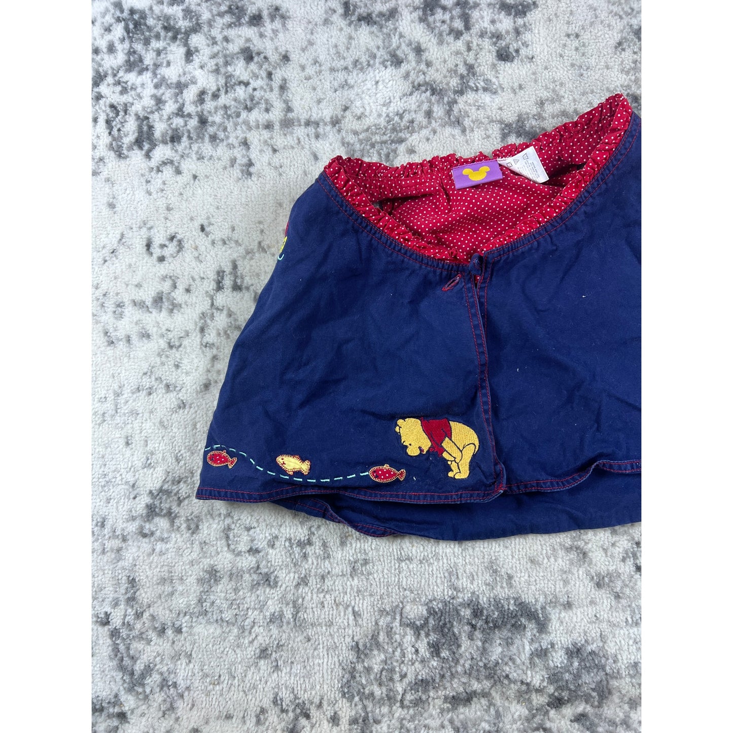Vintage Disney Winnie The Pooh Skirt Girls 6-9 Months Blue Ruffle Capelet Wrap