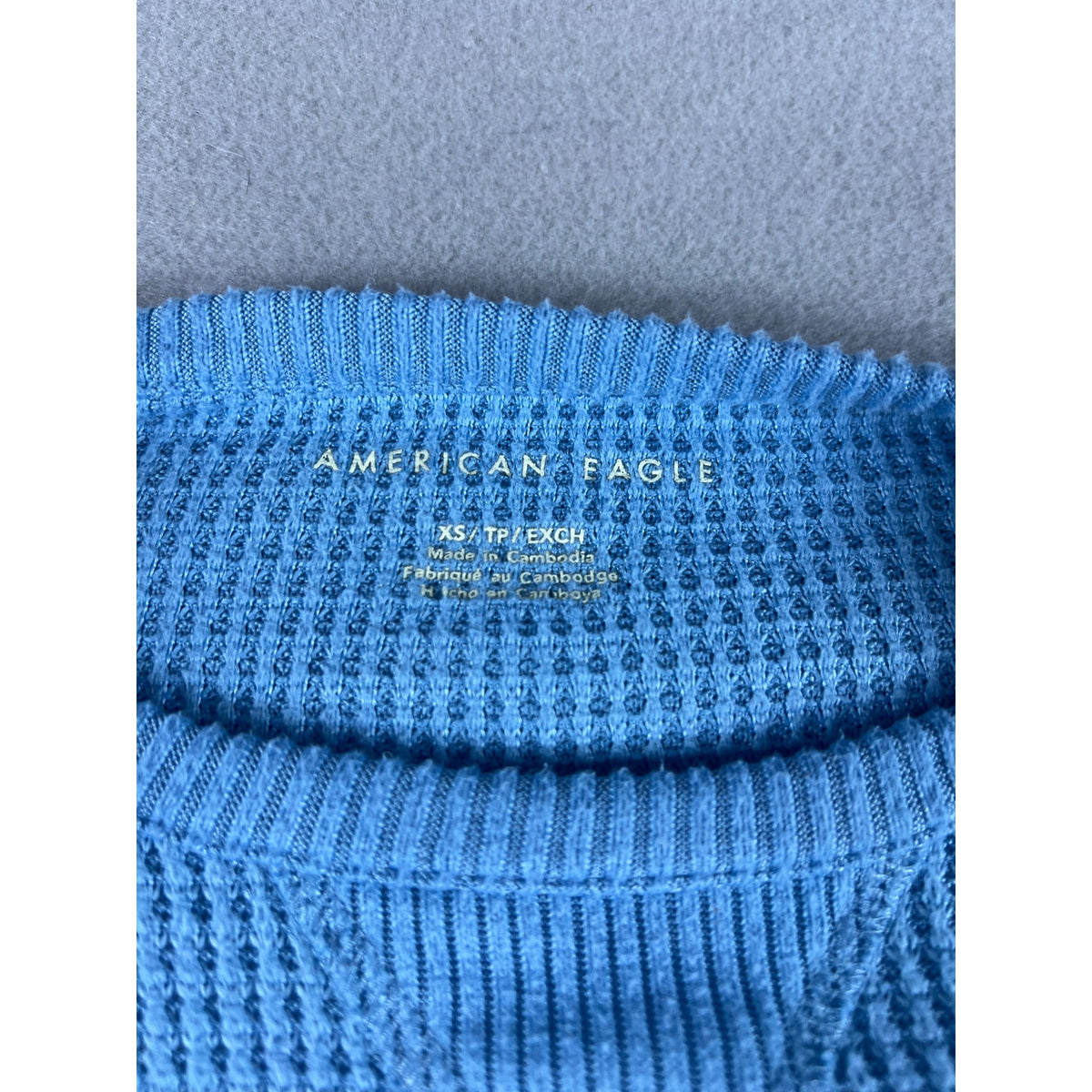 American Eagle Thermal Waffle Knit Top Womens - XS