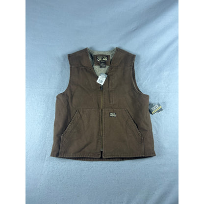 Gravel Gear Sherpa Lined Duck Canvas Workwear Vest - L