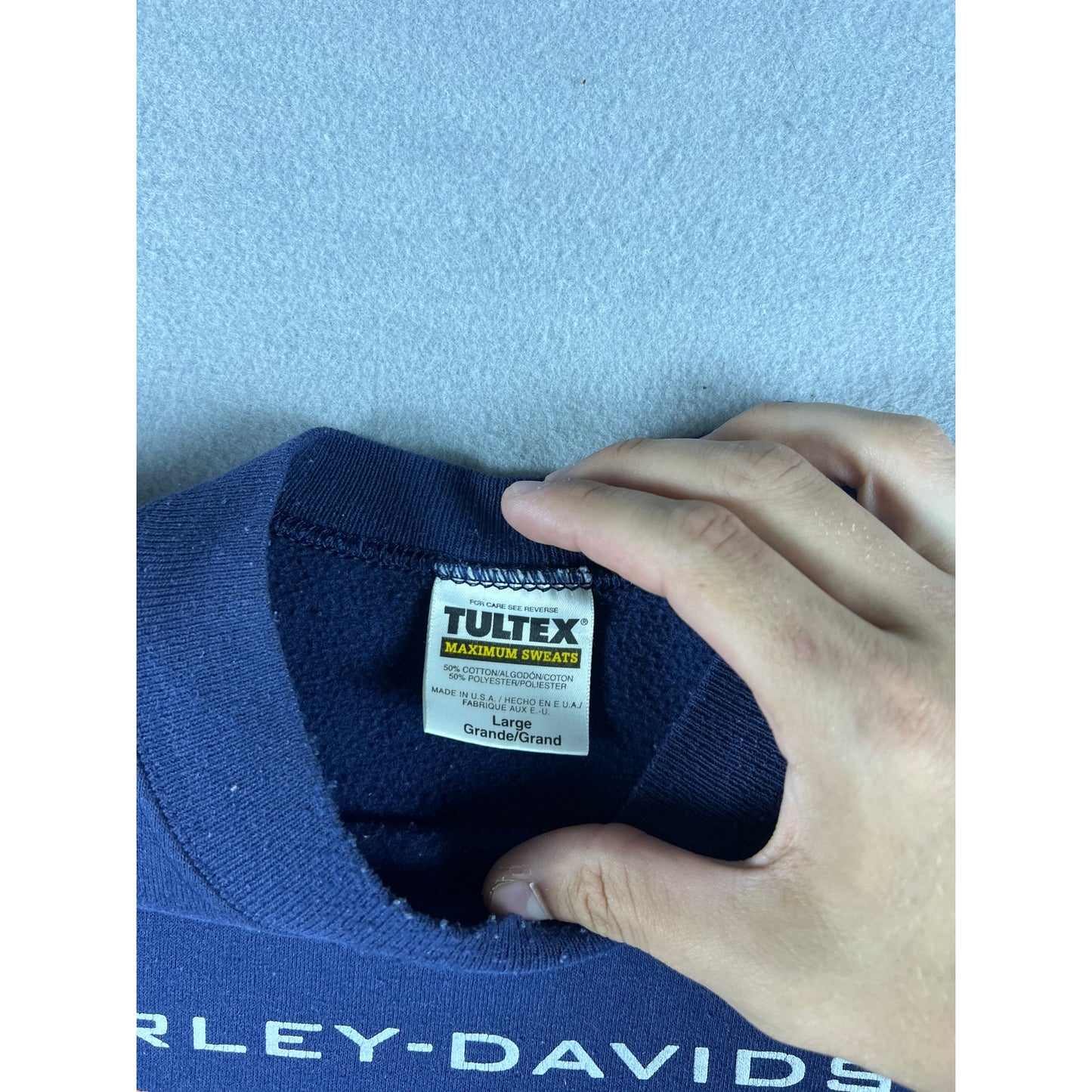 Harley Davidson Navy Blue Crenwneck - L