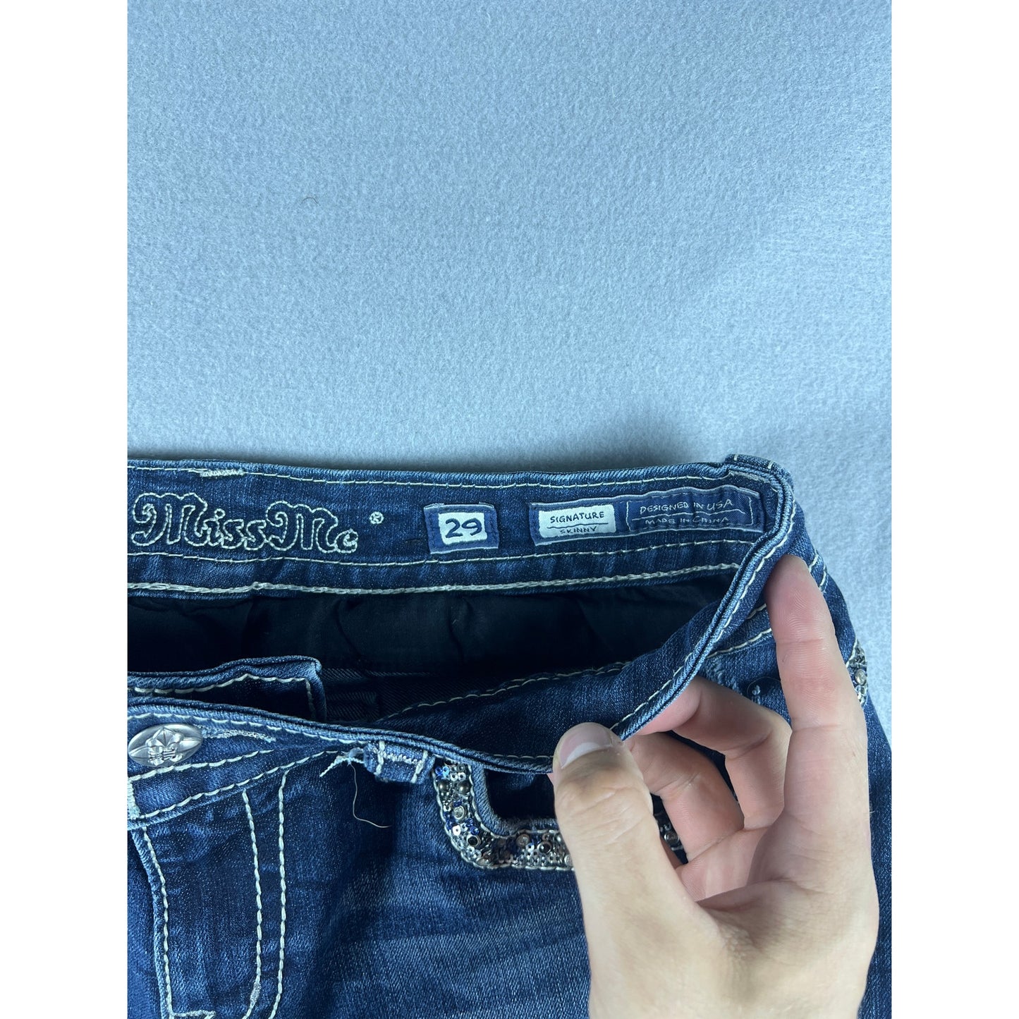 Miss Me Signature Skinny Embellished Jeans - 29
